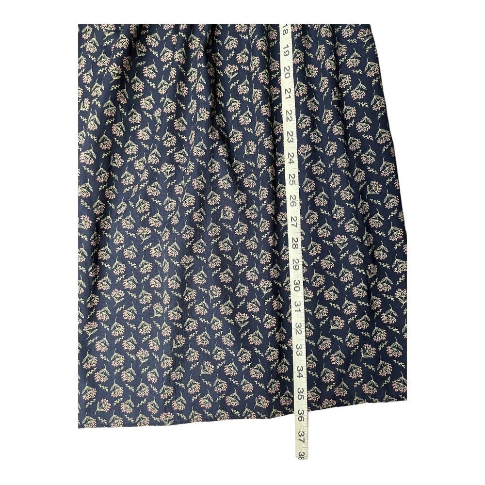 ABOUND Smocked Bodice Navy Floral Midi Dress Size Medium - Picture 7 of 7